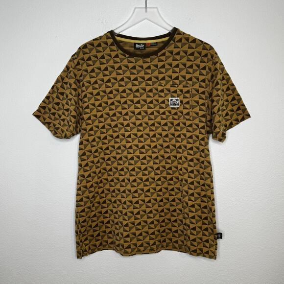 Howler Bros Mens Jacquard Geometric Tee Size L Mustard Pocket Western Surf Vibe - Picture 1 of 9